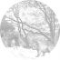 zelfklevende behangcirkel bos met bosdieren grijs van ESTAhome