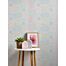 behang bloemmotief blauw, roze, wit en groen van Livingwalls