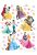 muursticker prinsessen geel, roze, paars en blauw van Disney