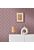 behang grafisch motief lila paars, rood, grijs en beige van Livingwalls