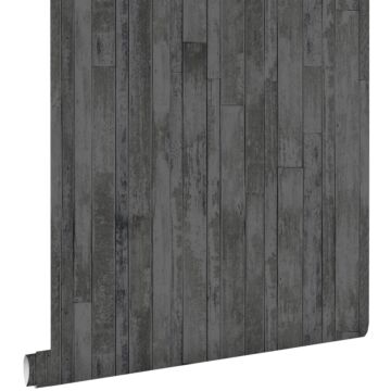 behang vintage sloophout planken zwart en bruin van ESTAhome