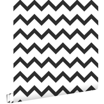 behang zigzag motief zwart wit van ESTAhome