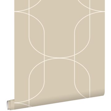 behang geometrische vormen beige van ESTAhome