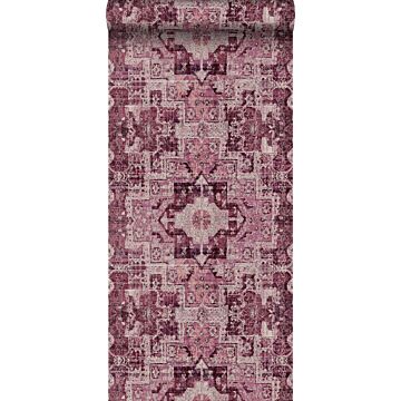 behang oosters kelim tapijt bordeaux rood van ESTAhome