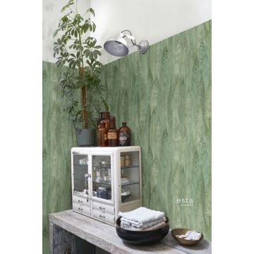 badkamer behang bladeren jade groen 138987