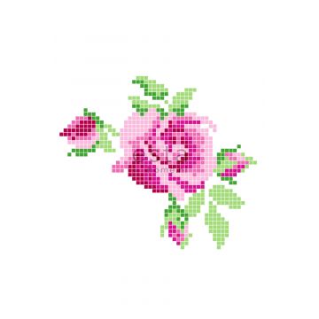 fotobehang crochet rose roze en groen van ESTA home