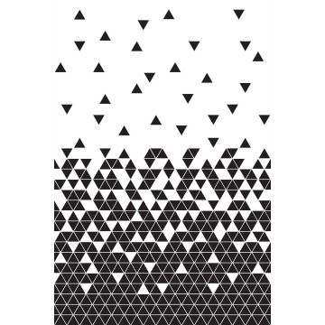 fotobehang grafische driehoeken zwart wit van ESTAhome