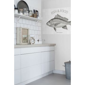 keuken muursticker vis zwart 159033