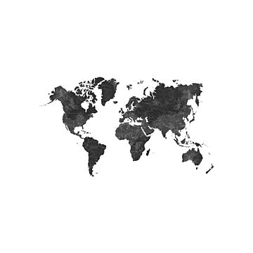 fotobehang wereldkaart antraciet grijs van ESTAhome