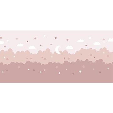 fotobehang wolken en sterren roze van ESTAhome