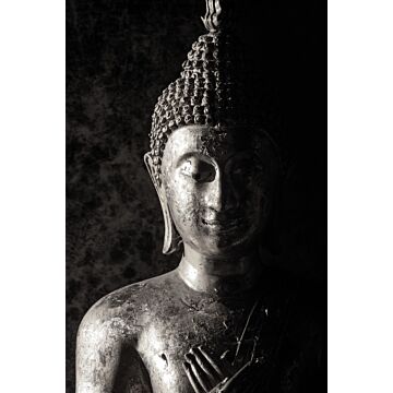 fotobehang Boedha beeld zwart wit van ESTAhome