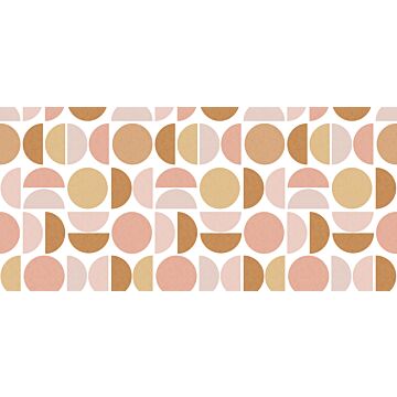 fotobehang geometrische vormen zacht roze en beige van ESTAhome