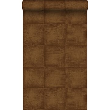 behang effen glanzend koper bruin van Origin Wallcoverings
