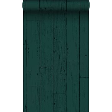 behang verweerde houten planken smaragd groen van Origin Wallcoverings