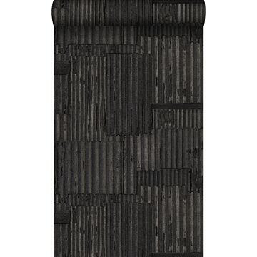 behang industriële golfplaten 3D zwart van Origin Wallcoverings
