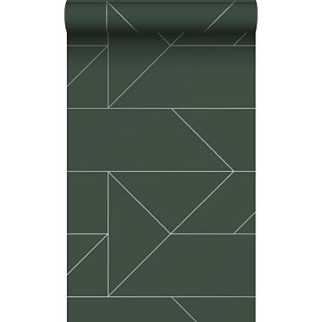 behang grafische lijnen groen van Origin Wallcoverings
