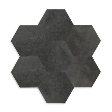 zelfklevende eco-leer tegels hexagon antraciet grijs van Origin Wallcoverings