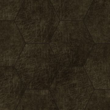 zelfklevende eco-leer tegels hexagon donkerbruin van Origin