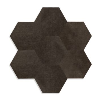 zelfklevende eco-leer tegels hexagon donkerbruin van Origin Wallcoverings