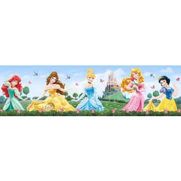 zelfklevende behangrand prinsessen blauw, groen en geel van Disney