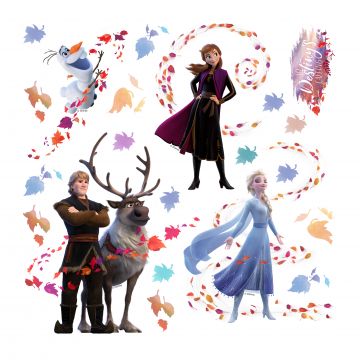 muursticker Frozen blauw, bruin en paars van Disney