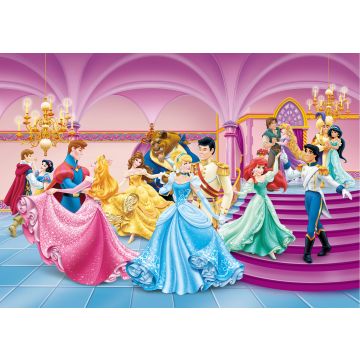 fotobehang prinsessen roze, blauw en geel van Disney