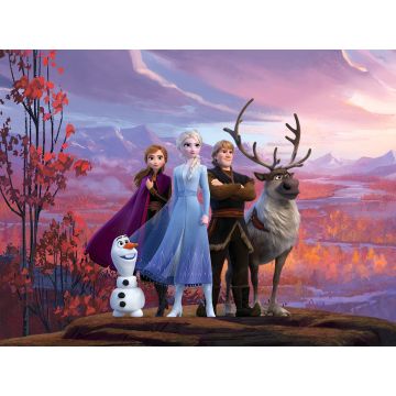fotobehang Frozen paars, oranje en blauw van Disney
