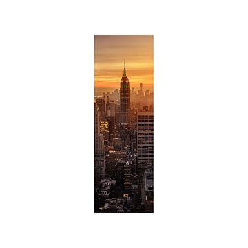 poster New York skyline warm oranje en bruin van Sanders & Sanders