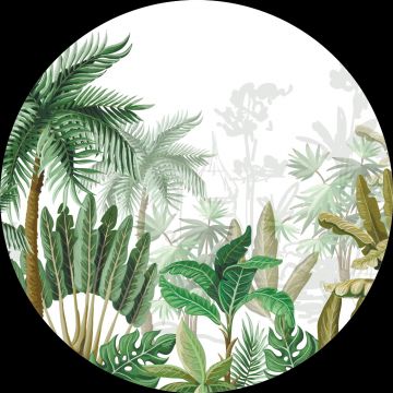 zelfklevende behangcirkel tropische jungle bladeren jungle groen van Sanders & Sanders