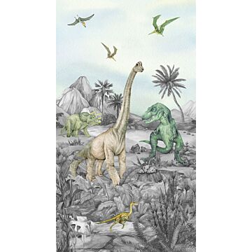 fotobehang dinosaurussen groen van Sanders & Sanders