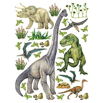 muursticker dinosaurussen groen van Sanders & Sanders