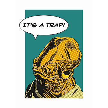 poster Star Wars Classic Comic Quote Ackbar okergeel en petrolblauw van Komar
