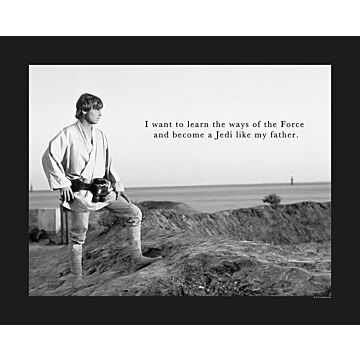 poster Star Wars Classic Luke Quote zwart wit van Komar