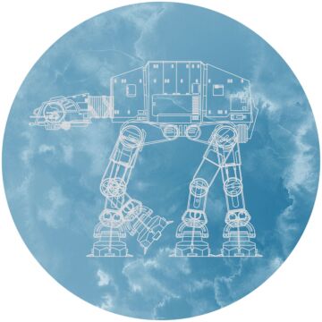 zelfklevende behangcirkel Star Wars AT-AT blauw van Komar