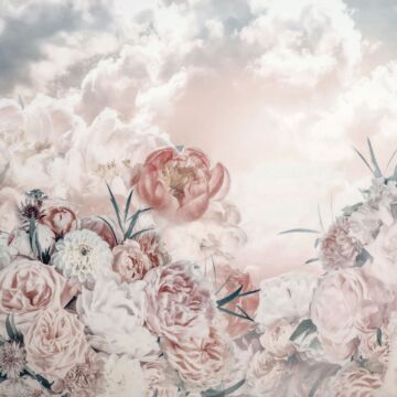 fotobehang Blossom Clouds roze van Komar