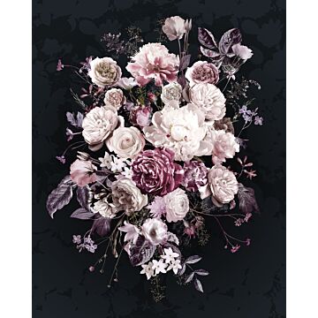 fotobehang Bouquet Noir roze en zwart van Komar