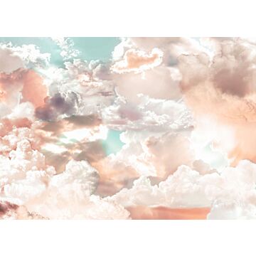 fotobehang Mellow Clouds roze en blauw van Komar