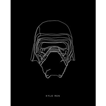 poster Star Wars Lines Dark Side Kylo zwart wit van Sanders & Sanders