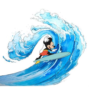 fotobehang Mickey Mouse blauw, rood en wit van Sanders & Sanders