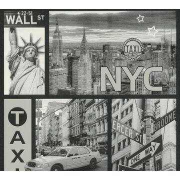 behang New york grijs van A.S. Création