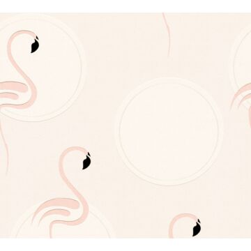 behang flamingos zacht roze van